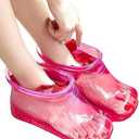 WMKJDS Massage Foot Spa Shoes Portable Feet Soaking Tub, Movable Foot Soaker Pedicure Feet Spa Basin for Thermal Massage to Promote Blood Circulation (Large, Red)