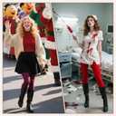 Tights for Women, 80D Semi Opaque High Waisted Pantyhose, Footed Run Resistant Dance Tights Stockings (Red, XXXL)