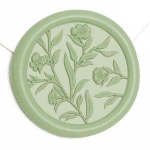 UNIQOOO Wax Seal Stickers - 3D Flower Wedding Invitation Envelope Seal Sticker, 50 Pcs Self- Adhesive Sage Green Floral Stickers, Perfect for Invitation, Christmas, Gift Wrapping