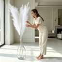 beigeok 4PCS 71" White Extra Tall Large Faux Pampas Grass, Boho Fluffy Artificial Pompas Grass Stems Home Decor for Floor Vases Filler, Living Room, Wedding