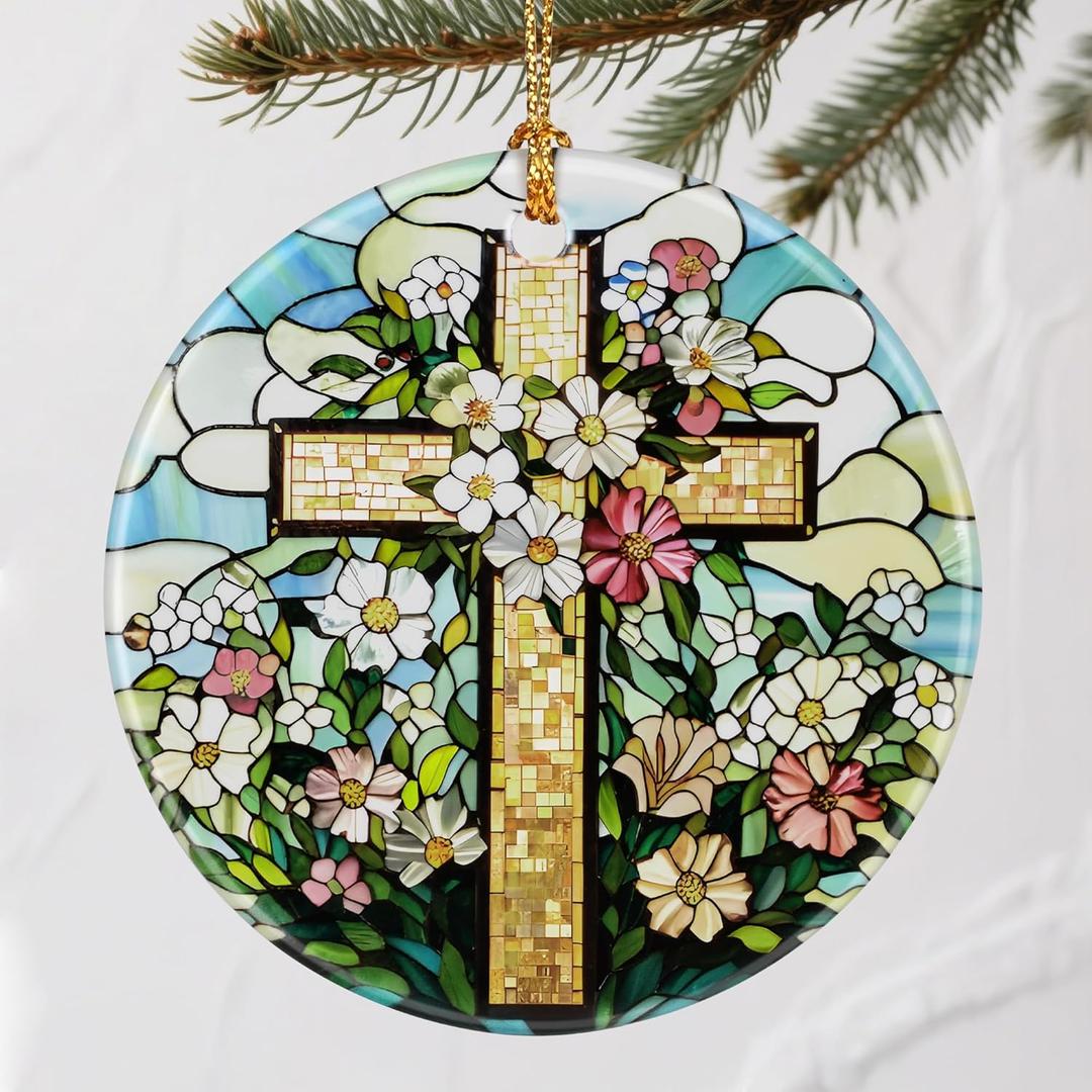 Beautiful Cross Christmas Ornaments: Christmas Tree Ornaments & Holiday Decor  Religious Gifts, Perfect Holiday Presents & Gift Ideas for Christian, Friend, Coworker, and FA