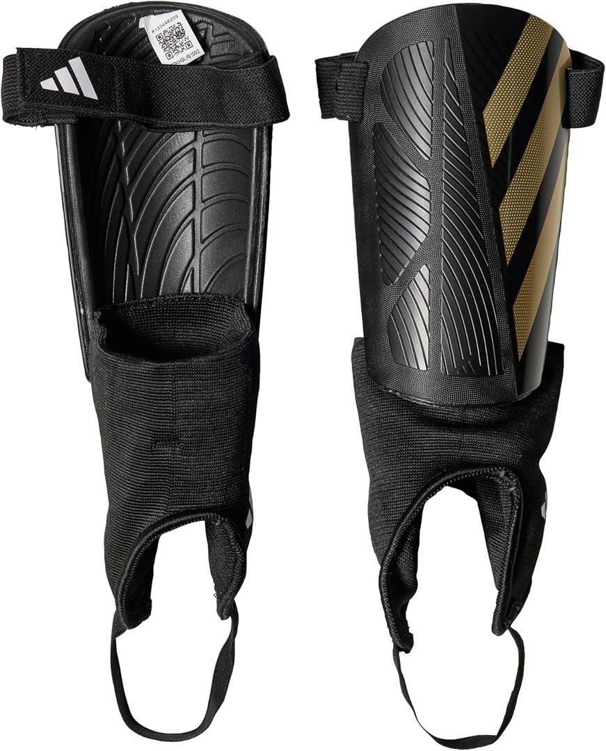 adidas Unisex-Adult Tiro Soft Ground Match Shin Guards (Small, Black/Gold Metallic/White)