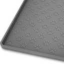 Ptlom Pet Placemat for Dog and Cat, Mat for Prevent Food and Water Overflow, Suitable for Small, Medium and Big Pet, 18" 12", Grey, Silicone