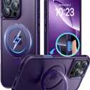 Magnetic Invisible Stand Designed for iPhone 16 Pro Case [Military Drop Protection] [Compatible with MagSafe] Shockproof Slim Translucent Matte Cover for iPhone 16 Pro Phone Case 6.3", Purple