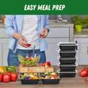Dealusy 50 Pack (100-Piece) 24 oz Meal Prep Containers Reusable with Lids, Sturdy Leakproof & Food Safe, Microwave, Freezer, Dishwasher Safe Prep Containers, To Go Take Out Plastic Food Storage