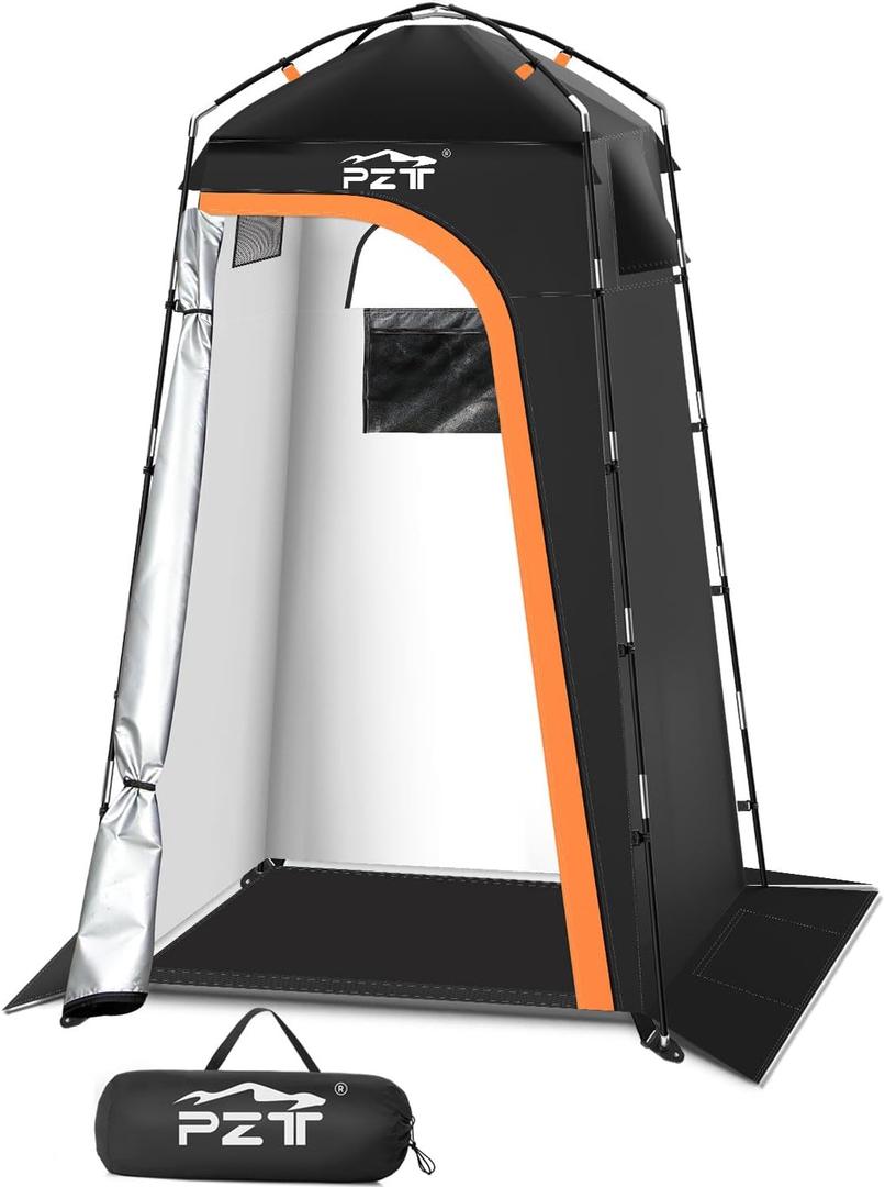 Large Shower Tent, Portable Privacy Tent with Mesh Floor & Carrying Bag, Lightweight & Sturdy, Easy Set Up, Portable Changing Room for Camping & Hiking, Fishing, Beach