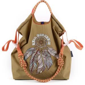 Ball&Chain Embroidery Initial Nylon Tote Bag, Personalized Present Suitable for Travel, Beach,is a Great Gift Women, Mom (Medium)