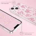 ZTOFERA for iPhone 15 Case Glitter,Cute Clear Ribbon Bow Tie Aesthetic Phone Case,Sparkly Bling Trendy Soft Shockproof Protective Phone Cover for Women Girls,Rose Pink