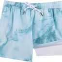 BRISIRA Boys Swim Trunks Bathing Suit Compression Boxer Brief Liner Swim Shorts Swimsuit Anti-Chafe Toddler Kids Youth Teen (4, Bluewaterripple)