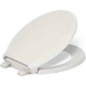 KOHLER 4639-RL-47 Cachet ReadyLatch Round Toilet Seat Soft Close, Almond