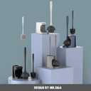 MR.SIGA Toilet Plunger and Bowl Brush Combo for Bathroom Cleaning, Gray, 2 Sets