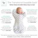 Amazing Baby Transitional Swaddle Sack, Arms Up Half-Length Sleeves & Mitten Cuffs, Swaddle for Newborn Transition to Baby Sleep Sack Wearable Blanket, Medium, 3-6 Month, 14-21 lb, Sterling Tiny Bear