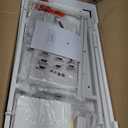 Seventable Computer Desk with Power Outlets & LED Light, 39 inch Home Office Desk with 5 Drawers, Writing Desk with Monitor Stand, Work Desk for Home Office, White