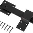 6" Heavy Duty Farm Flip Gate Latch,Solid Barn Door Latch Lock Hardware for Outdoor Wooden Fence,Rustic Gate Lock for Shed&Sliding Doors,Black