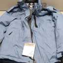 GEMYSE Men's Ski Snow Jacket Warm Winter Waterproof Coat Snowboard Rain Jacket Hooded Windproof Windbreaker (Medium, Haze Blue)