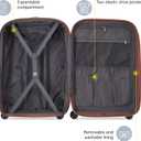DELSEY PARIS Carrousel Hardside Expandable Luggage with Spinner Wheels, Navy, Checked-Large 28 Inch