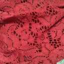 Plus Size Wedding Guest Dress Fall Formal Lace Burgundy Faux Wrap V Neck High Low Short Sleeve Cocktail Party Maxi Dresses (Red, M)