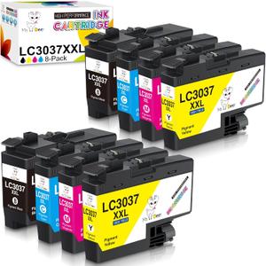 MS DEER LC3037 BK/C/M/Y Ink Cartridges Compatible Replacement for Brother LC3037XXL LC3039XXL LC 3037 XXL High Yield for MFC-J6945DW MFC-J6545DW MFC-J5845DW MFC-J5945DW Printer (8-Pack, 2BK/2C/2M/2Y)