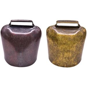 Sewroro 2pcs Grazing Copper Bells Cow Horse Sheep Bells Metal Animal Copper Loud Bronze Bell Pet Anti- Accessories Bell (6X6.3CM)