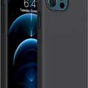 Miracase Compatible with iPhone 12 Pro Max Case, [Soft Anti-Scratch Microfiber Lining], Liquid Silicone Case Gel Rubber Shockproof Drop Protection Phone Case for 12 Pro Max, Black