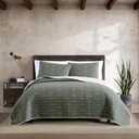 Eddie Bauer - King Quilt Set, Reversible Cotton Bedding with Matching Shams, Lightweight Home Decor for All Seasons (Troutdale Green, King)