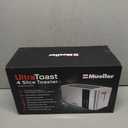 Mueller UltraToast Full Stainless Steel Toaster 4 Slice, Long Extra-Wide Slots for Bagels and Waffles, 6 Browning Levels, LED Display, Cancel/Defrost/Reheat Functions & Removable Tray, Kitchen Gadgets