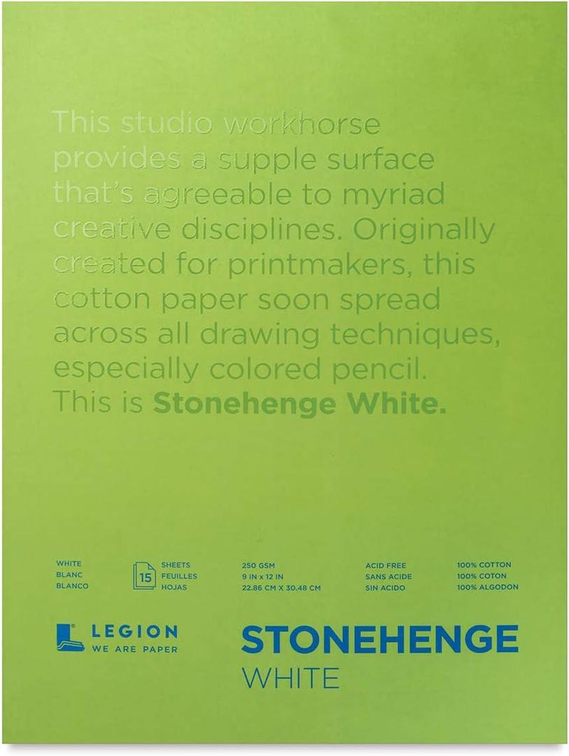 Legion Stonehenge Pad, 9 X 12 inches, White, 15 Sheets
