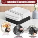 Oven Mitts and Pot Holder Sets with Silicone Grip, 500F Heat Resistant-6 Pack Dishcloth/Dish Towels for Kitchen 100% Cotton-Value Kitchen Essentials for Cooking, Baking, Grilling-Black