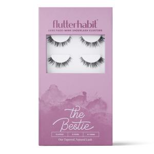 FlutterHabit Bestie (1.0) Lash Clusters for Women, Salon Quality At Home Eyelashes Extension Kit, 6 Lash Sets, No Lash Glue Included