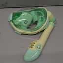 Greatever Snorkeling Gear for KidsIdeal Gifts of Kids Snorkel MaskFull Face Snorkel Mask Kids with Camera MountSafe Breathing for Enchanting Travel (A9-Yellow Green)