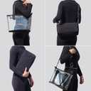 ESVAN Iridescent Soap Bubble Clear Tote Bag Stadium Approved with Bag-in-Bag Shoulder Design for Concerts, Beaches, Events