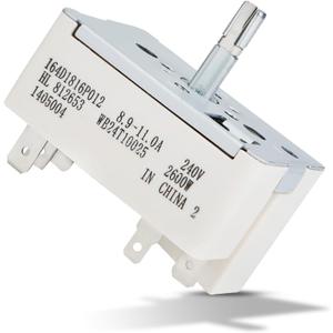 WB24T10025 Surface Burner Control Switch Replace for GE Electric Ranges 8 Inch OEM Range Switch, Fits GE, for Kenmore, for Hotpoint Range Infinite Control Switch Replace for:154510 AP2024072 PS236750