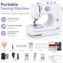Mini Sewing Machine for Beginners & Kids, Portable Sewing Machine with 12 Stitches, Extension Table & Foot Pedal | Maquina de Coser Portatil for Adults, DIY & Household Repair (Purple)