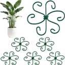 RELBRO Monstera Plant Supports, 4.3 Inch Metal Stem Support Holders Plant Stabilizer for Indoor Outdoor Potted Plants Growing Upright, Green, 6 Pcs
