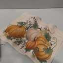 Thanksgiving Placemats Set of 6 Fall Place Mats Pumpkin Maple Leaves Table Mats Washable Non-Slip Heatproof Woven Placemats for Dining Table (17.7" X 11.8") (Light Yellow 4)