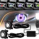 Demon Eye Headlights for Cars and Motorcycles, 2PCS LED Dynamic Devil Eyes Light Kit with HD Lens, 6 Animated Eye Patterns, Universal 12-36V Eyeball Lights for Headlight or Fog Light