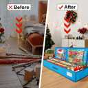 Bonnary Christmas Wrapping Paper Storage Container Fits up to 18-24 Rolls, Underbed Gift Wrapping Organizer with Interior Pockets, Gift Storage Bag for Wrapping Paper Rolls, Ribbon, Bows,Ornaments