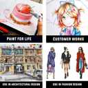 Alcohol Markers 100 Colors Art Markers Professional Art Pen Dual Tips Plus 1 Blender Permanent Ink for Painting, Coloring and Drawing (White)