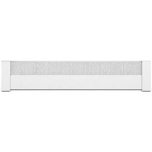 Baseboarders Basic Series 4 ft (48 in) Galvanized Steel Slip-On Baseboard Heater Cover + Left & Right Endcaps, Rust Resistant, White, for Hydronic Hot-Water Systems