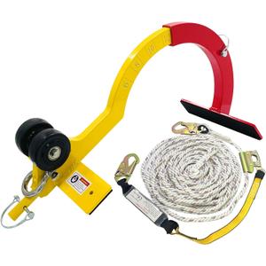 Roof Anchor, Roof Hook for First Man Up (FMU) & Last Man Down (LMD) | 50ft Rope 5000 lb Heavy-Duty Capacity Fall Protection for Steep-Slope Roofs (6/12 to 12/12) | Adjustable Ridge Safety Roofers