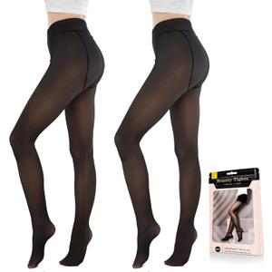 Fleece Lined Tights Sheer Women - Fake Translucent Warm Pantyhose Leggings Sheer Thick Tights for Winter (XXXL)