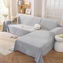 OstepDecor Sectional Couch Covers 2 Pieces, L Shaped Couch Cover Blanket, Sectional Sofa Cover Washable, Chaise Lounge Sofa Slipcovers Pet Furniture Protector for Dogs (71"x118"+91"x134", Light Grey)