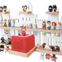 Tonie Shelf for Toniebox, Castle Tonie Shelf Wall Mounted Set,Tonie Figures Tonie Storage,Magnetic Wooden Floating Shelves Compatible with Tonie Box Player Character for Kids Room (White)