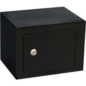 Safe Box Small Safe Money Cash Safe Keys Gun Safe 6.7"D x 9.05"W x 6.7"H 0.24 CuFt Mini Security Lock Safe Boxes for Coin Home Office Hotel Rooms Business Jewelry Gun (Black)