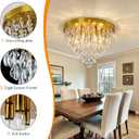 YYJLX Modern Crustal Ceiling Light Fixture Large Flush Mount Ceiling Light 6 Light Ceiling Chandelier for Bedroom Foyer Living Room Dining Room Kitchen., 15.74"