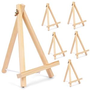 6 Pack 7 Inch Wood Easels for Painting Canvases Tabletop Painting Easels Art and Crafts Display Tripod for Artists Portable Canvas Photo Picture Sign Holder for Student