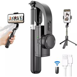Gimbal Stabilizer for Smartphone,Selfie Stick Tripod with Remote Control Auto Balance 360 Rotation 1-Axis Phone Gimbal for Group Selfies Live Streaming Video Recording