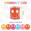 2 x 32.8Ft Groovy Happy Face Bulletin Board Border Colorful Smile Face Die Cut Trim Border Roll for Back to School Classroom Chalkboard Wall Decor