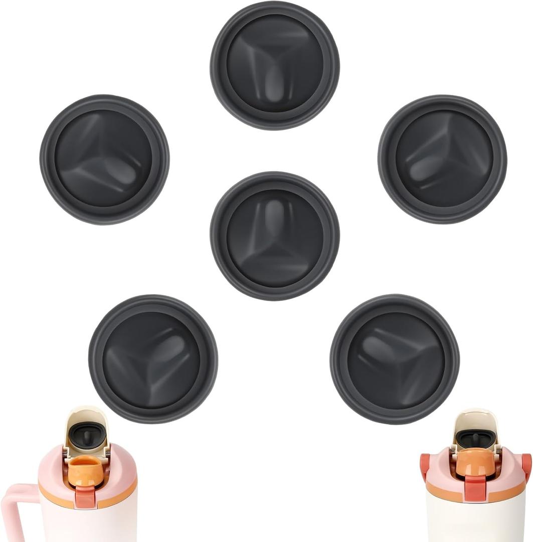2 x 6pcs Replacement Stopper for Owala FreeSip Sway 30oz 40oz, Silicone Lid Top Gasket for Owala FreeSip Tumbler 40oz, Cap Mouth Rubber Plug Replacement Parts for Owalla Accessories BPA-Free(Gray)