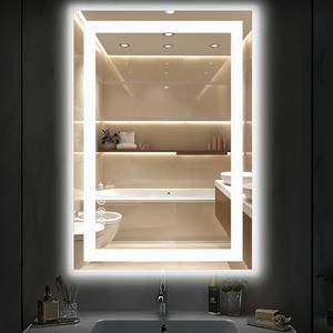 ROMYEAR 24x32 Inch LED Bathroom Mirror, Dimmable Bathroom Mirror with Lights, Backlit & Front Lit, 3-Color Led Mirror for Bathroom, Memory Function, Shatterproof Tempered Glass